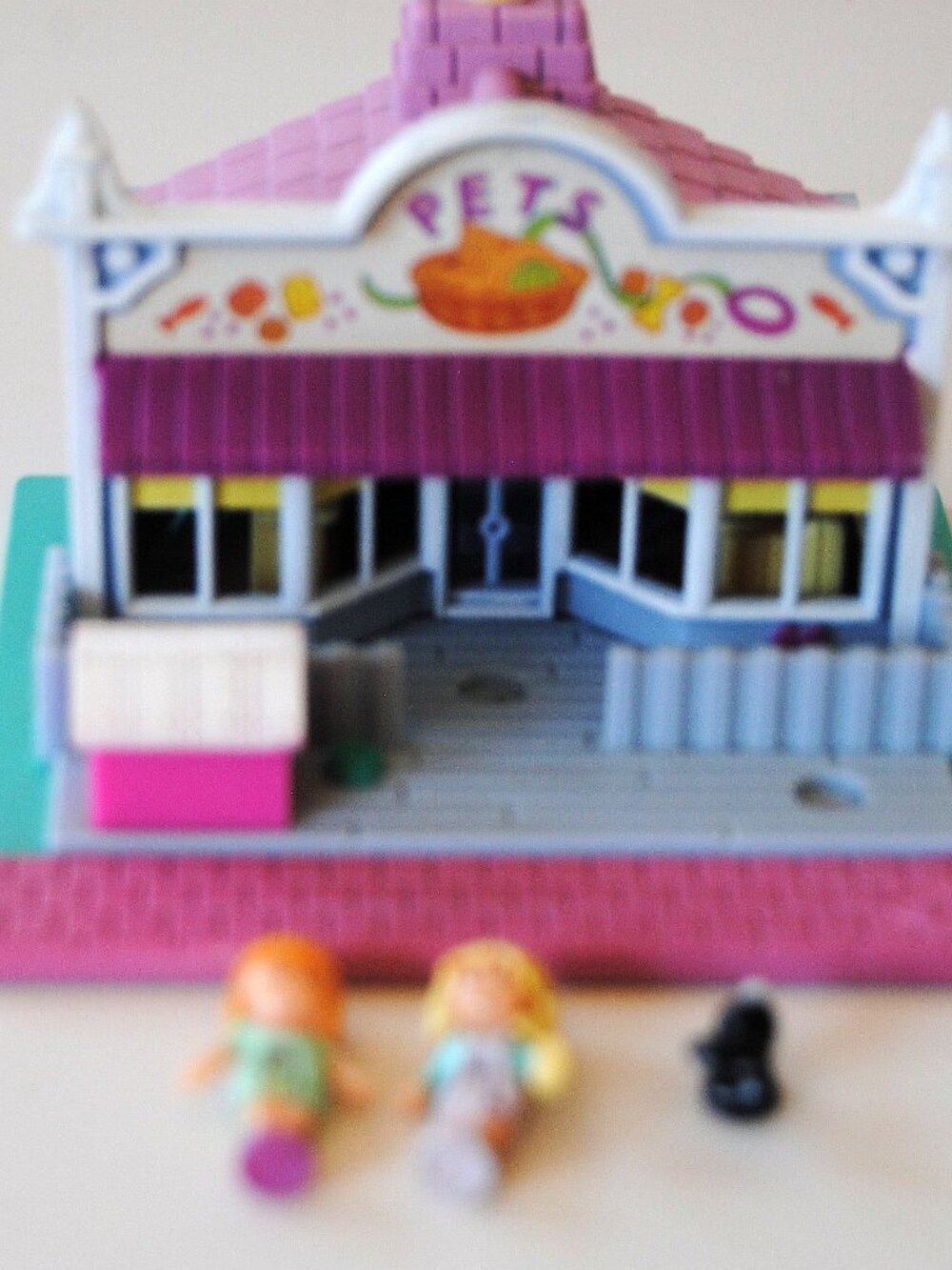 Polly Pocket Bluebird 1993 Pet Shop Vintage 2 figures + cat